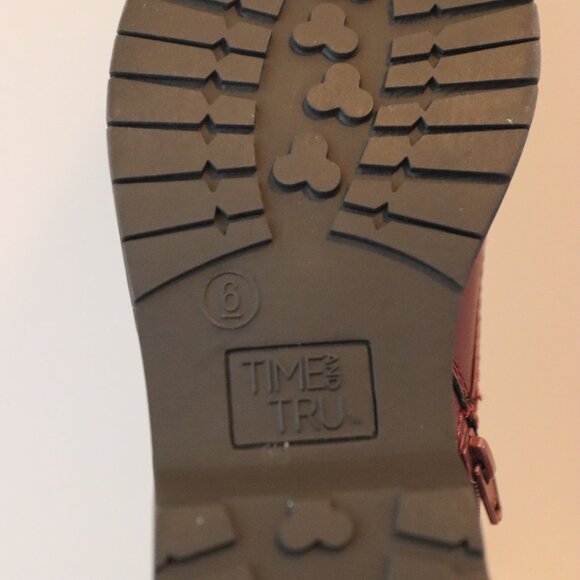 Time and Tru Combat style boots Lace and side zip reddish brown Size 6 - Picture 6 of 12